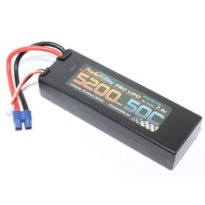 2S 7.4V 5200mAh 50C LiPo Battery Pack with EC3 Plug, Hard Case PHB2S520050CEC3