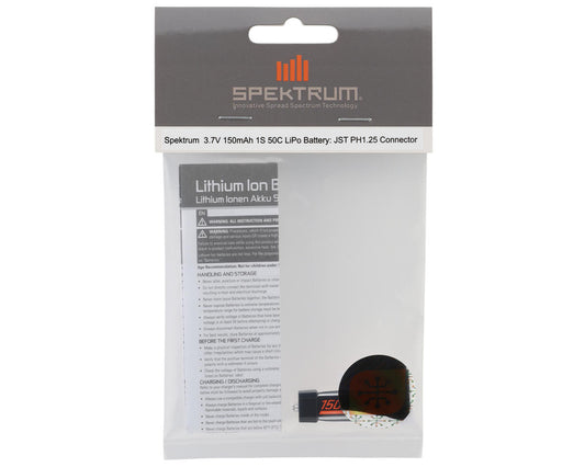Spektrum RC 1S LiPo Battery 50C (3.7V/150mAh) w/JST PH1.25 Connector SPMX1501S50