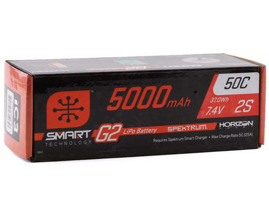 Spektrum RC 2S Smart G2 LiPo 50C Battery Pack (7.4V/5000mAh) w/IC3 Connector SPMX52S50H3