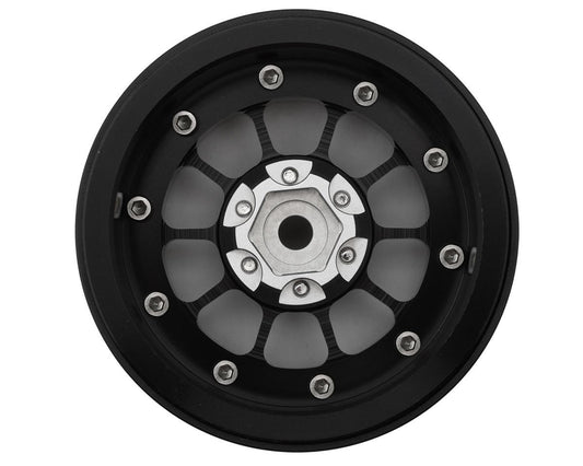 Treal Hobby 2.2" Type-A Beadlock Wheels (Black/Silver) (2) TLHTWHEEL-45