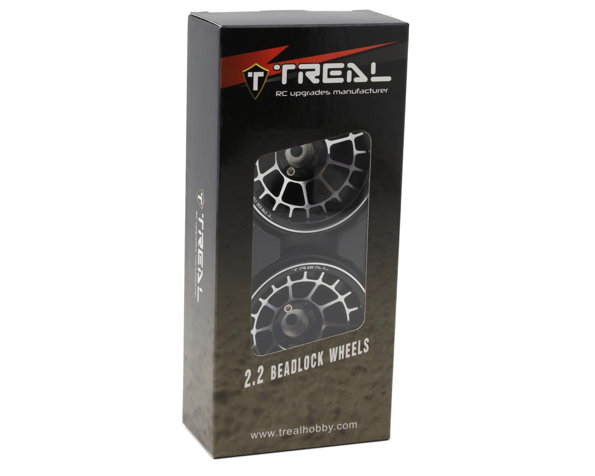 Treal Hobby 2.2" Type-A Beadlock Wheels (Black/Silver) (2) TLHTWHEEL-45