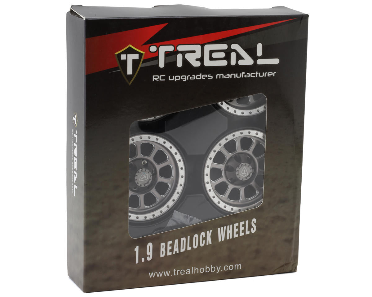 Treal Hobby Type V2 1.9" 10-Spoke Beadlock Wheels (Titanium/Silver) TLHTWHEELS-07(4)