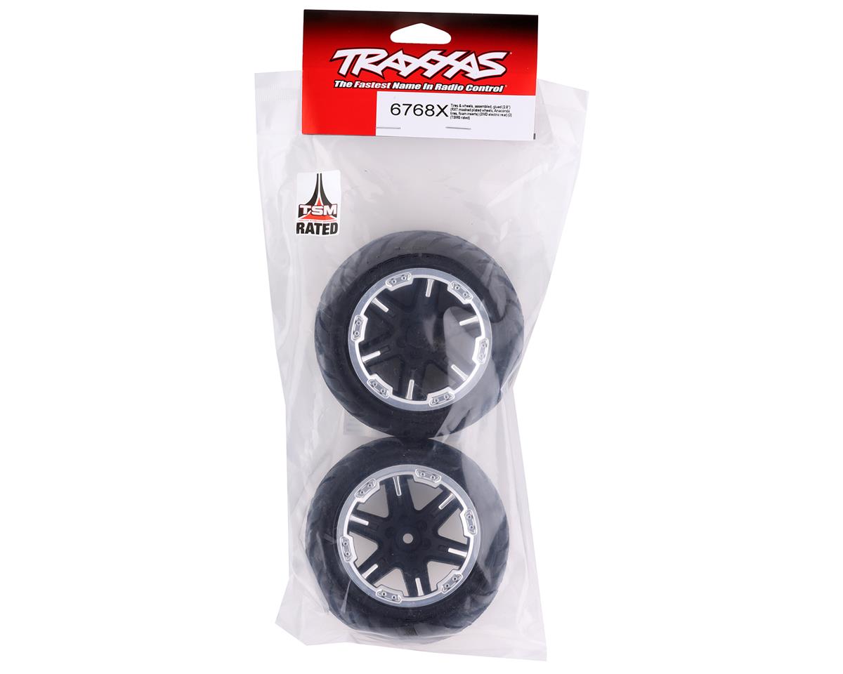 Traxxas Rustler 2WD Anaconda 2.8" Pre-Mounted Tires Electric Rear Wheels 6768X