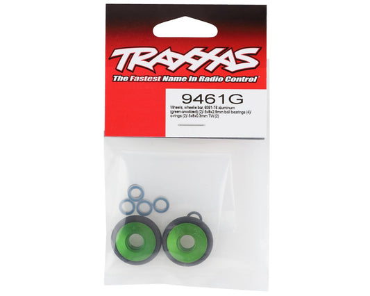 Traxxas Bandit/Rustler/Stampede 2WD Aluminum Wheelie Bar Wheels (Green) (2) 9461G