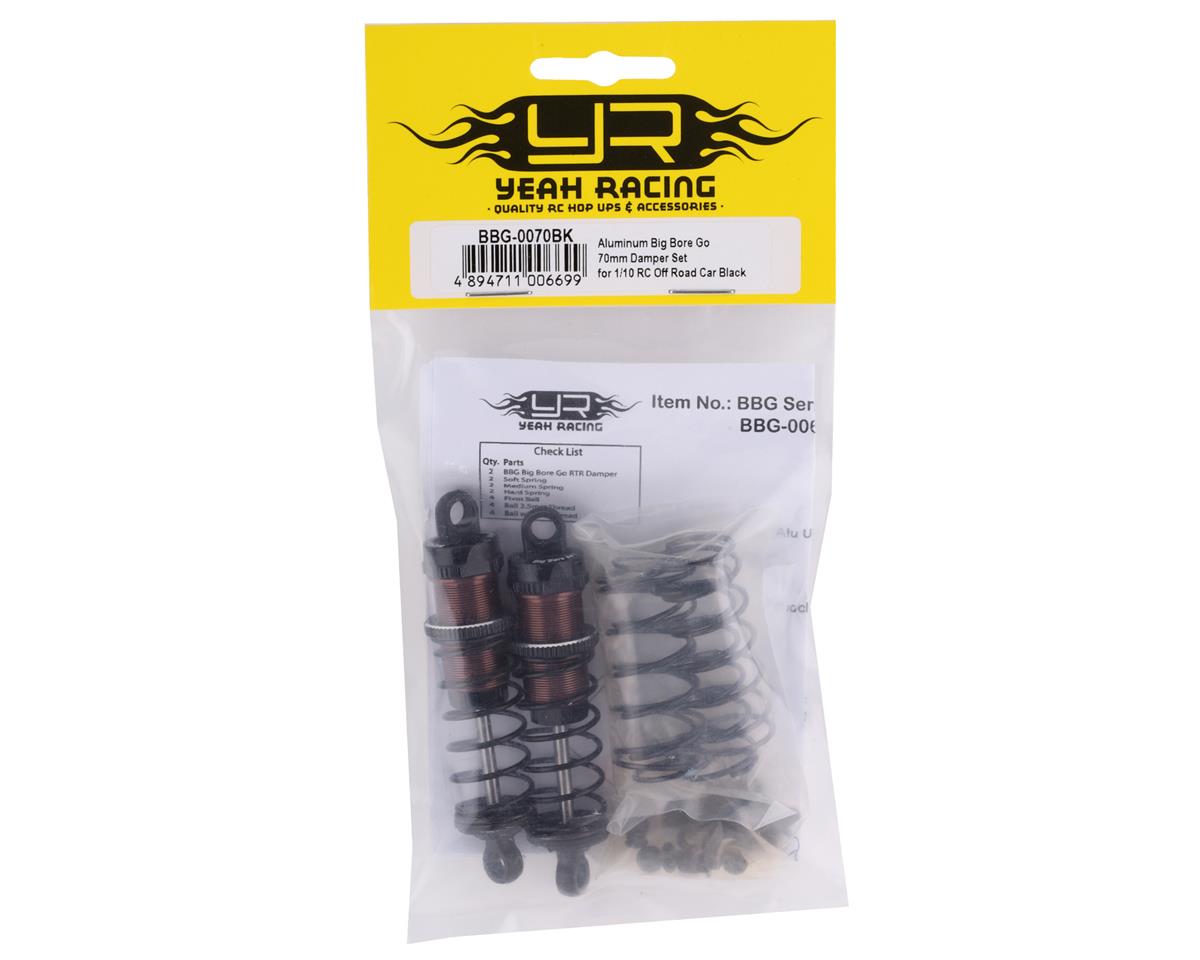 Yeah Racing Aluminum Go Big Bore Off-Road Shocks (Black) (2) (70mm) BBG-0070BK