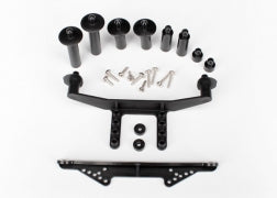 TRAXXAS Body mount, front & rear (black) 1914R