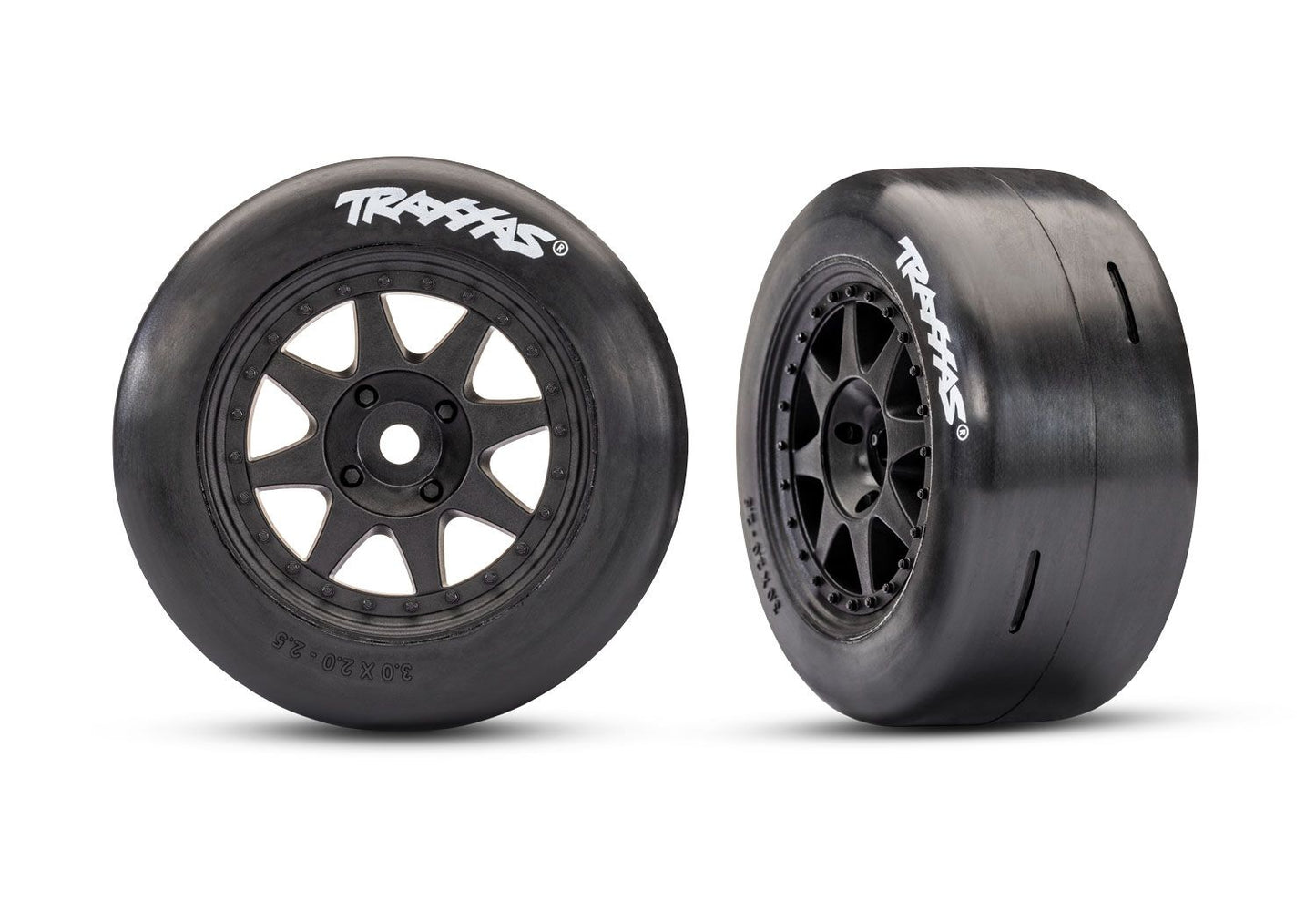 TRAXXAS Black Rear Mini Rally Wheels w/ Slick Tires (Soft) (2) 10875-BLK