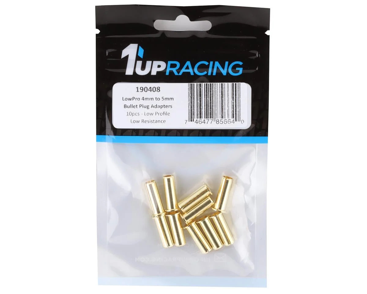 1UP Racing 4mm to 5mm LowPro Bullet Plug Adapters (10) 190408