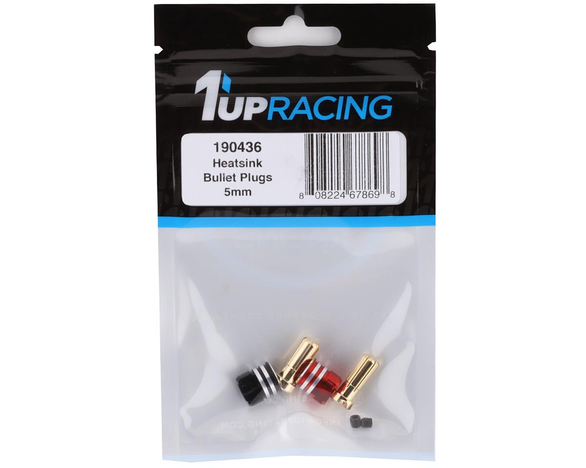 1UP Racing Heatsink Plug Grips w/5mm Bullets (Black/Red) 190436