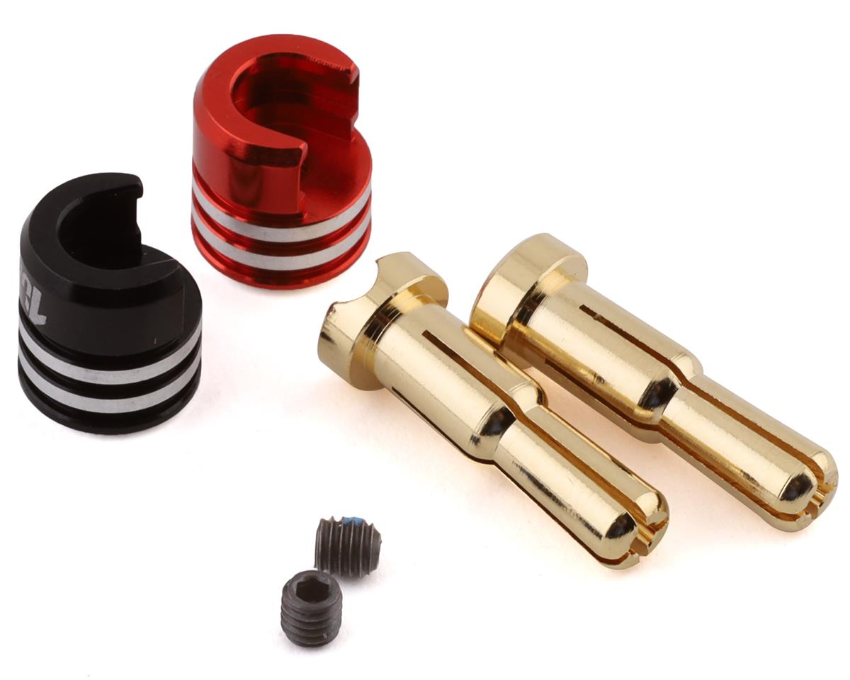 1UP Racing Heatsink Plug Grips w/4-5mm Bullets (Black/Red) 190437