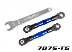 TRAXXAS Camber links, rear (TUBES blue-anodized, 7075-T6 aluminum, stronger than titanium) (2) (assembled with rod ends and hollow balls)/ aluminum wrench (1) 2443X