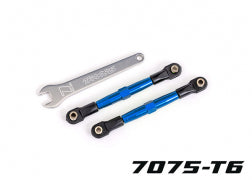 TRAXXAS Toe links, front (TUBES BLUE-anodized, 7075-T6 aluminum, stronger than titanium) (2) (assembled with rod ends and hollow balls)/ aluminum wrench (1) 2445X