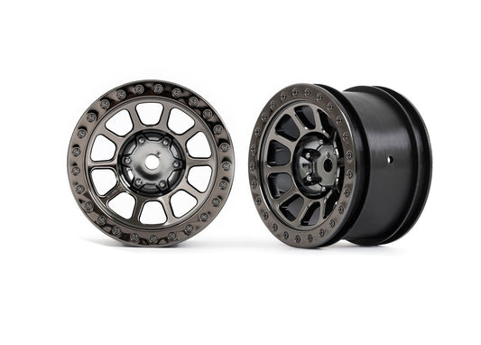 TRAXXAS Wheels, 2.2" (black chrome) (2) (Bandit® rear) 2480A