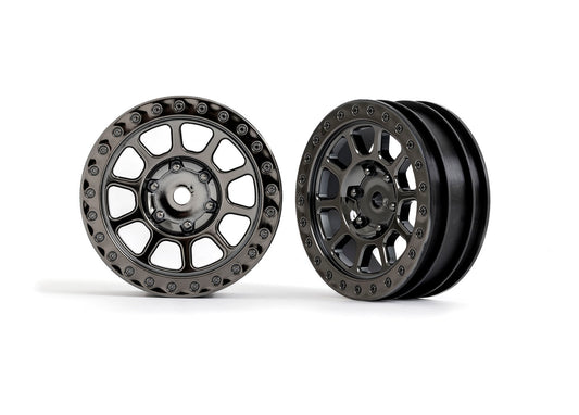 TRAXXAS Wheels, 2.2" (black chrome) (2) (Bandit® front) 2481A