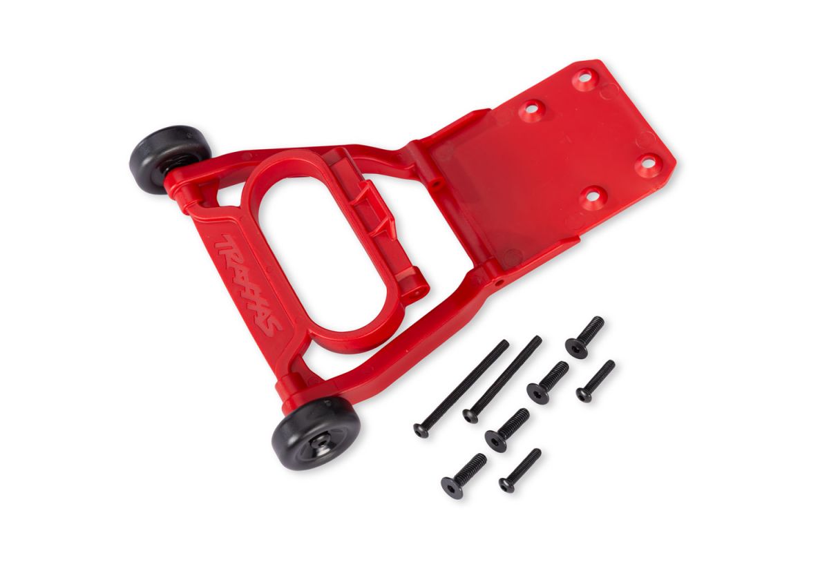 TRAXXAS Rustler 2wd Red Assembled Wheelie Bar & Screws 3763-RED