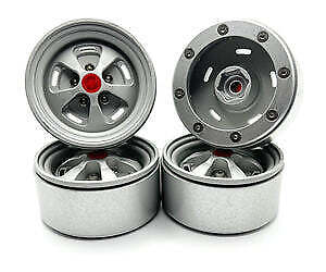 1.9" Aluminum Beadlock Rims (4pcs) 5 Star, White RCE3469