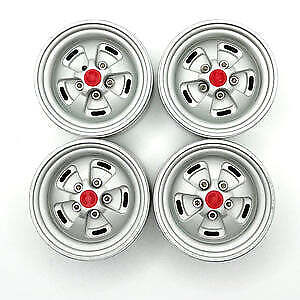 1.9" Aluminum Beadlock Rims (4pcs) 5 Star, White RCE3469