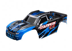 TRAXXAS Body, Stampede® 4X4 Brushless, blue (painted, decals applied) (assembled with front & rear body mounts and rear body support for clipless mounting)