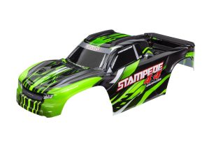 TRAXXAS Body, Stampede® 4X4 Brushless, GREEN (painted, decals applied) (assembled with front & rear body mounts and rear body support for clipless mounting) 6762-GRN