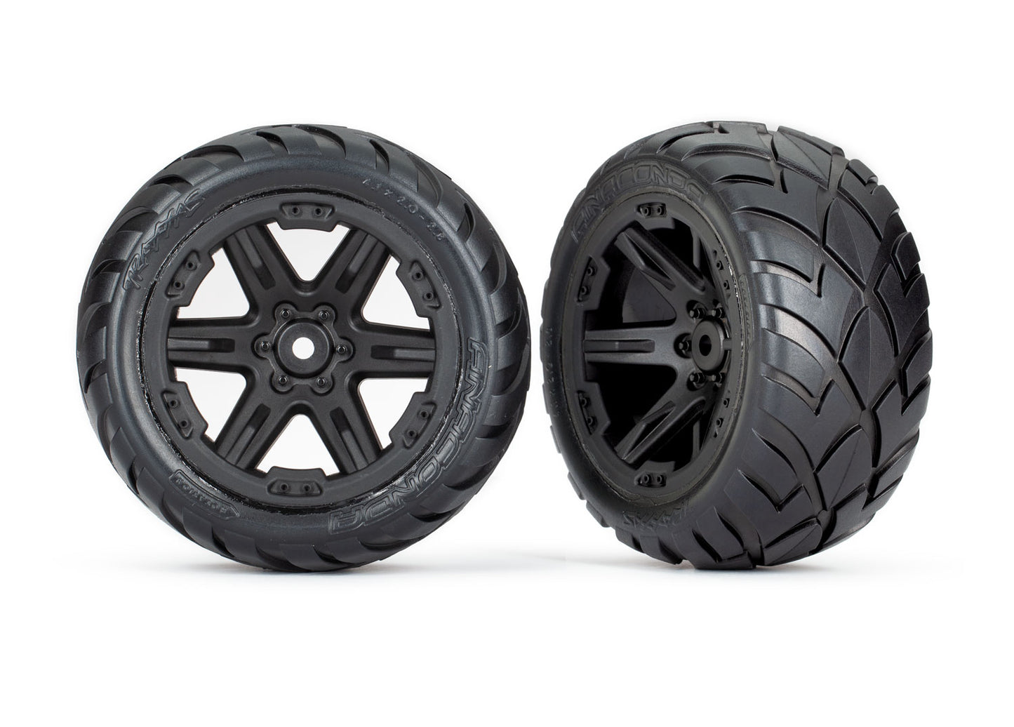 Traxxas Rustler 2WD Tires & wheels, assembled, glued (2.8") (2WD electric rear) (2) 6768