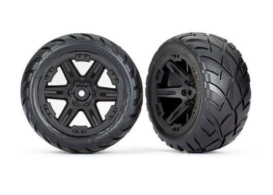 Traxxas Rustler 2WD Tires & wheels, assembled, glued (2.8") (2WD electric rear) (2) 6768