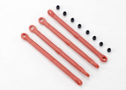 TRAXXAS Toe link, front & rear (molded composite) (red) (4)/ hollow balls (8) 7138