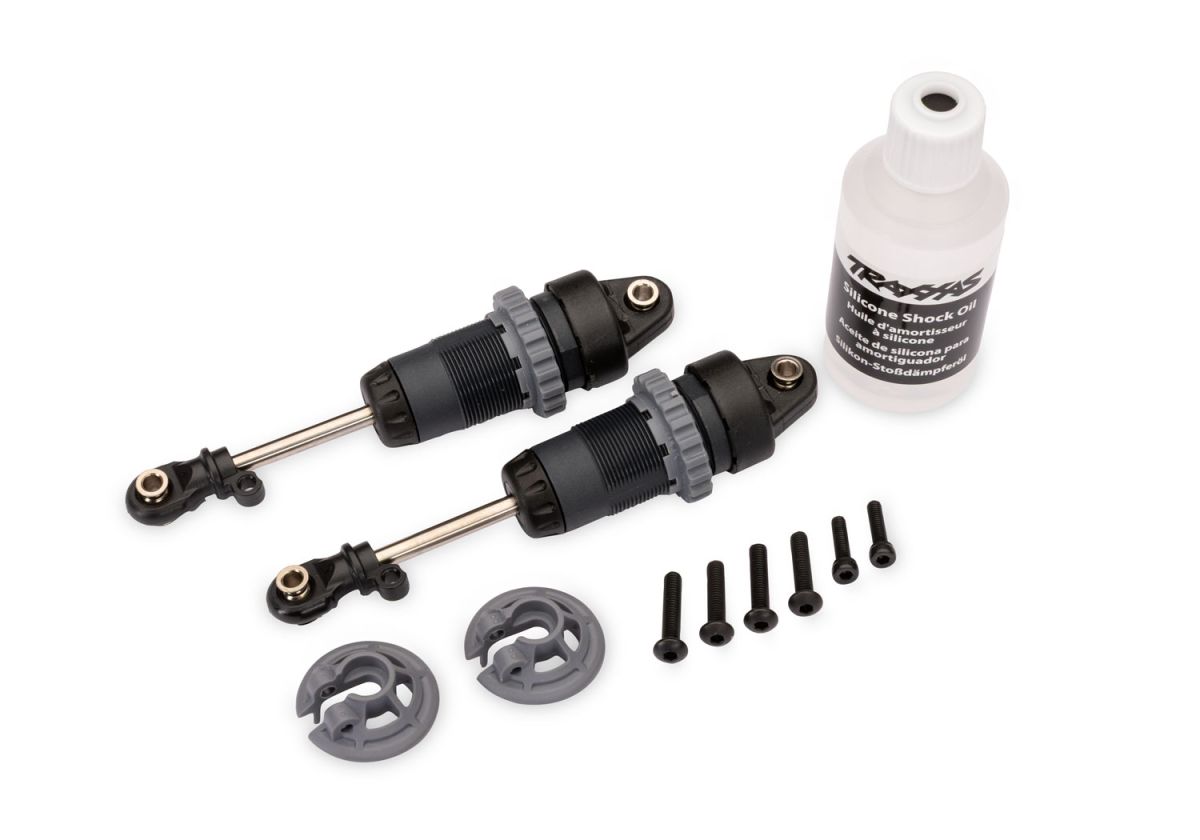 TRAXXAS SLASH VX3 1/10 Steel-Gray Long GTR Shocks (2) 7461-STGRY