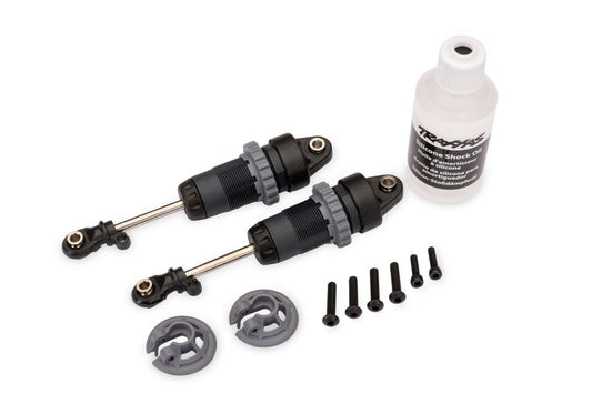 TRAXXAS SLASH VX3 1/10 Steel-Gray Long GTR Shocks (2) 7461-STGRY