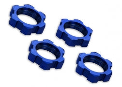 TRAXXAS Wheel nuts, splined, 17mm, serrated (various colors- anodized) (4) 7758 BLUE
