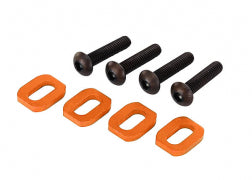 TRAXXAS Washers, motor mount, aluminum (orange-anodized) (4)/ 4x18mm BCS (4) 7759-ORNG