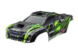 TRAXXAS Body, XRT® Ultimate, green (painted, decals applied) (assembled with front & rear body supports for clipless mounting, roof & hood skid pads) 7869-GRN