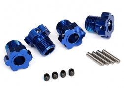 TRAXXAS Wheel hubs, splined, 17mm ( BLUE  anodized) (4)/ 4x5 GS (4), 3x14mm pin (4) 8654