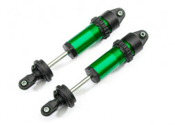 TRAXXAS Shocks, GT-Maxx®, aluminum (green-anodized) (fully assembled w/o springs) (2) 8961G