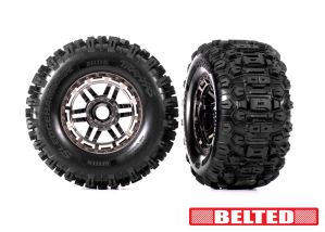 TRAXXAS Tires & wheels, assembled, glued  (2) (17mm splined) (TSM® rated) 8979A