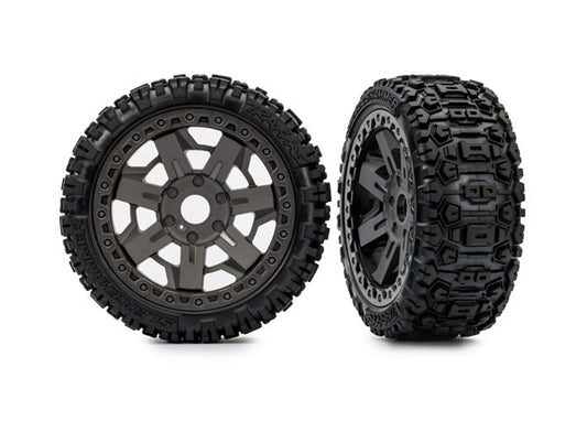 TRAXXAS Jato® 4X4 Brushless Tires & wheels, assembled, glued (2) 9073