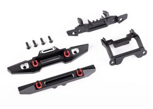 TRAXXAS BUMPER FRONT (1) REAR (1) ALUM BLK 9734X