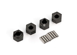 TRAXXAS Wheel hubs, 7mm hex (steel) (4)/ axle pins (8) 9750