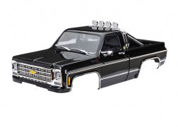 TRAXXAS Body, Chevrolet K10 Truck (1979), complete, black (includes grille, side mirrors, door handles, roll bar, windshield wipers, & clipless mounting) (requires #9835 front & rear bumpers)