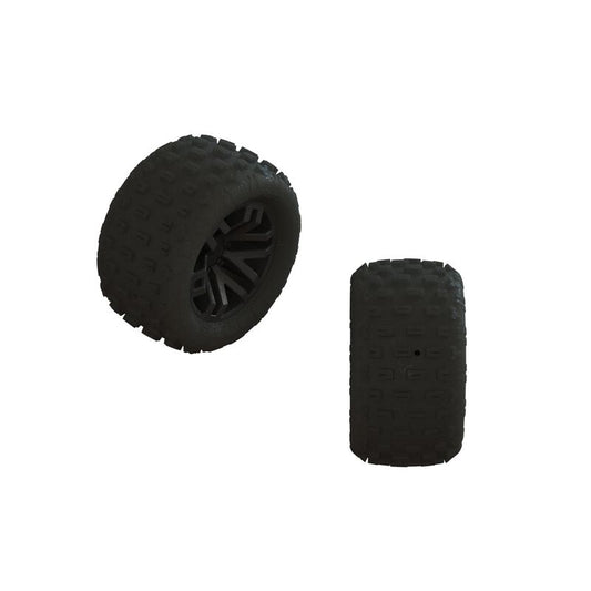 Arrma dBoots Fortress Pre-mounted MT Tire Set (Black) (2) w/12mm Hex ara550112