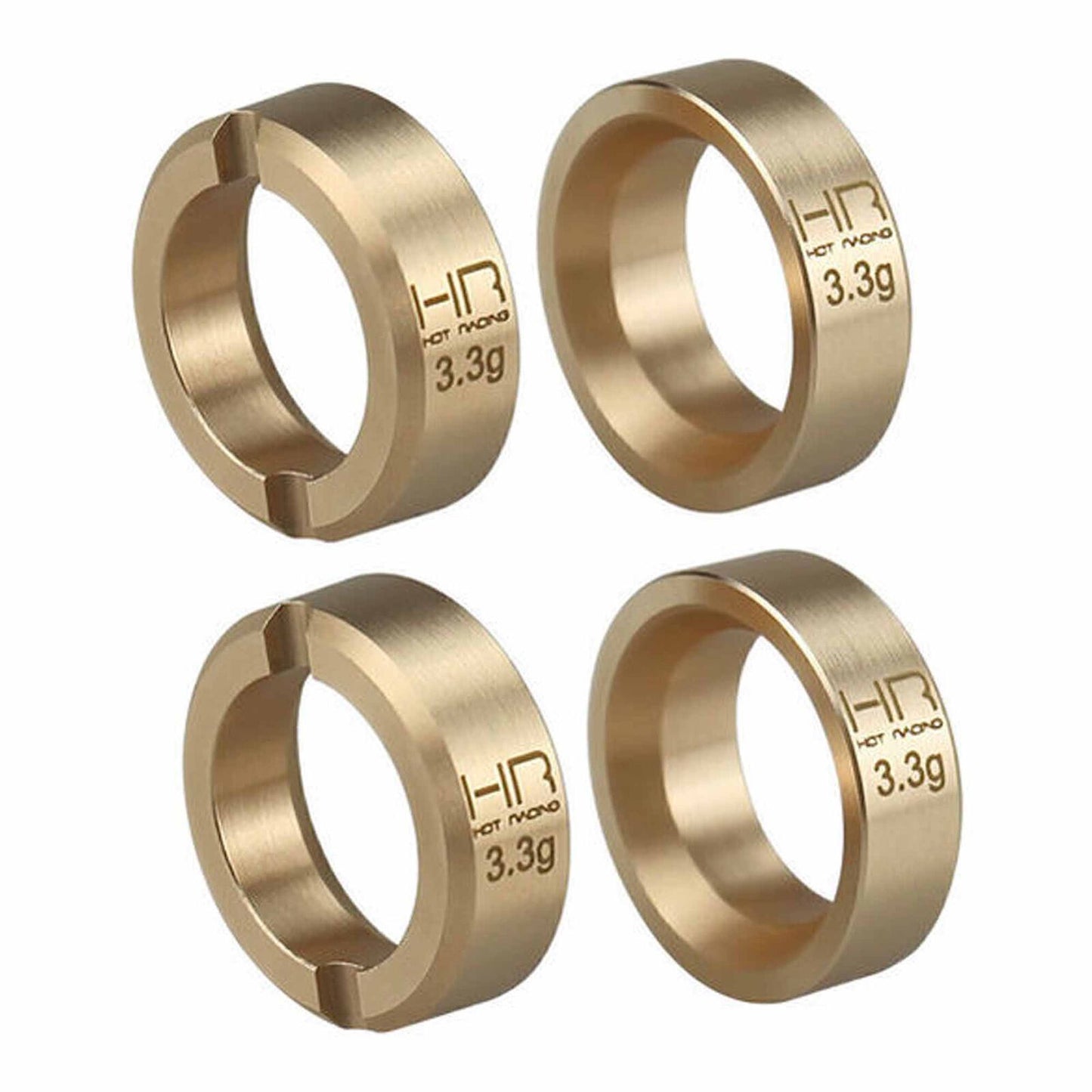 Hot Racing Brass 3.3g Wheel Weights, 1/30 Axial SCX30 SXTY155H