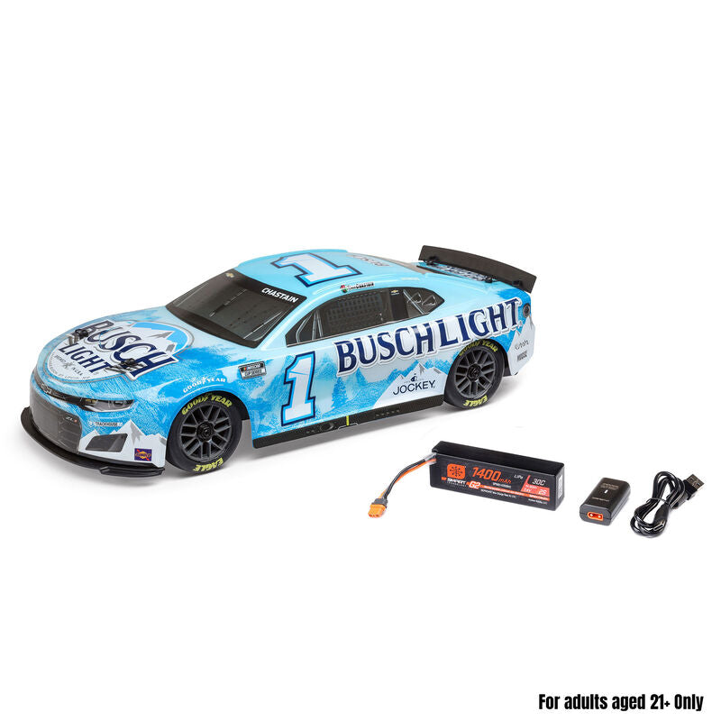 Losi 1/12 NASCAR RC Race Car Ross Chastain No. 1 Busch Light 2025 Chevrolet Camaro ZL1 LOS1122501