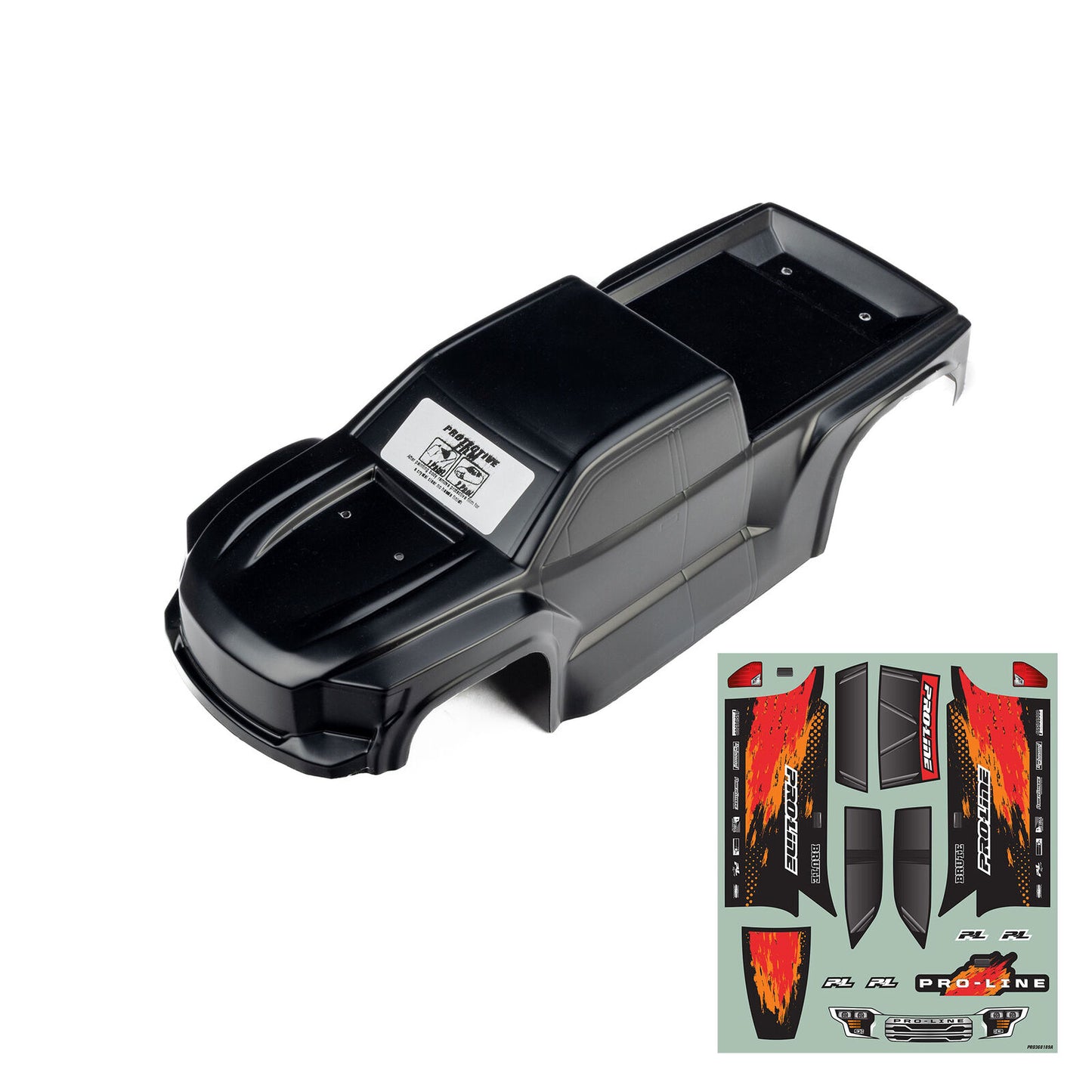 Pro-Line Racing 1/16 Pre-Cut Truck Body Tough Color Black: Traxxas Mini Maxx PRO368118