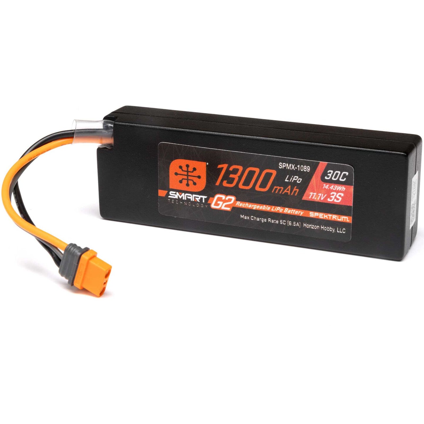 Spektrum Smart G2 LiPo Battery: IC2 11.1V 1300mAh 3S 30C SPMX-1089