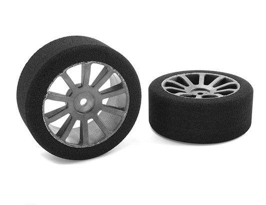 Attack Foam Tires, for 1/10 GP Touring, 37 Shore, 26mm Front, Carbon Rims C-14700-37