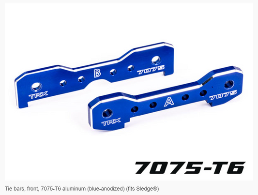 TRAXXAS Tie bars, front, 7075-T6 aluminum (blue-anodized) (fits Sledge®) 9629