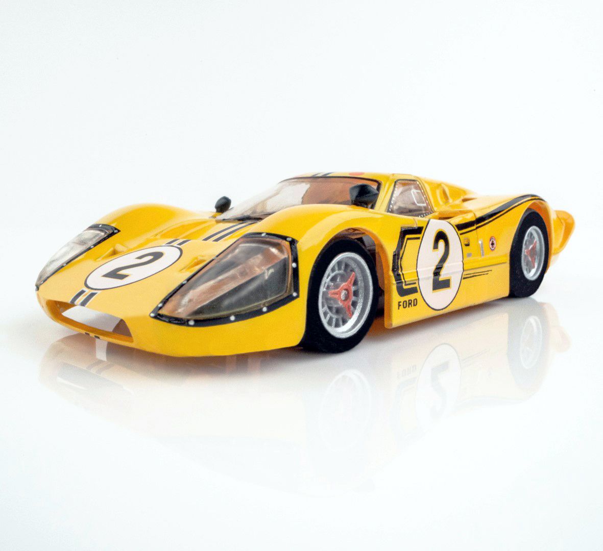 1967 Ford GT40 Mark IV #2 Lemans, Yellow, HO Scale Slot Car 22014