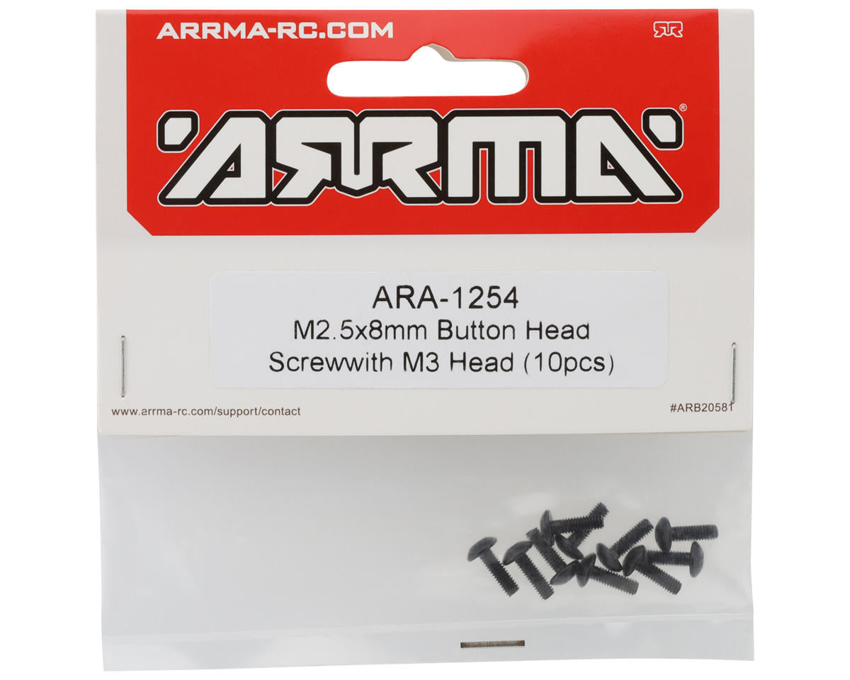 Arrma 2.5x8mm Button Head Screw (10) ARA-1254