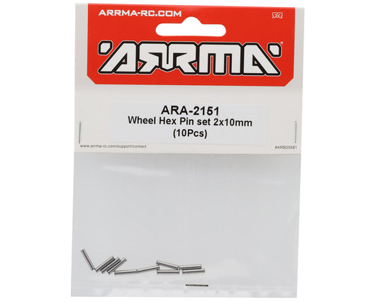 Arrma 2x10mm Wheel Hex Pins (10) ARA-2151