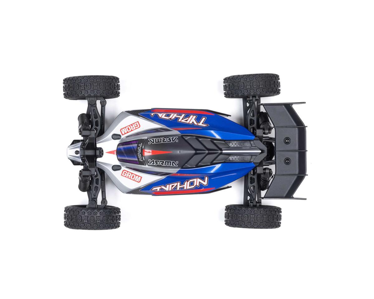 Arrma Typhon Grom MEGA 4WD 380 Brushed 1/18 Buggy RTR (Blue/Silver) w/SLT2 2.4GHz Radio, Battery & Charger ARA2106