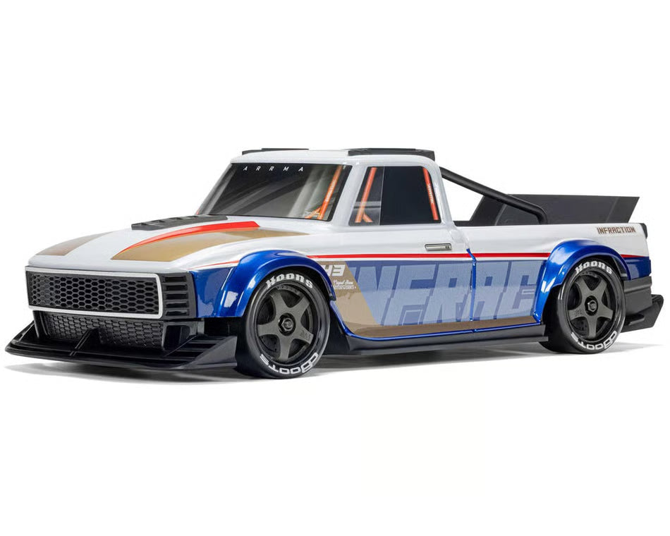 Arrma Infraction Grom 3S BLX 1/12 4WD RTR Brushless Street Bash Truck (White/Blue) ARA2315T1